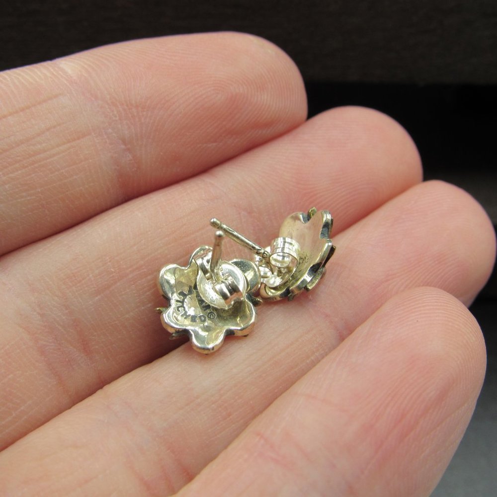 Sterling Silver Small Odd Design Stud Earrings - image 4